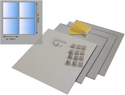 Spiegelfliesen, Spiegelkachel, 4 Stück je 30x30cm