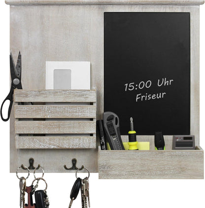 Wandorganizer 'Blackboard' 46,5x52,5x6cm mit Tafel, Ablagen und Metallhaken